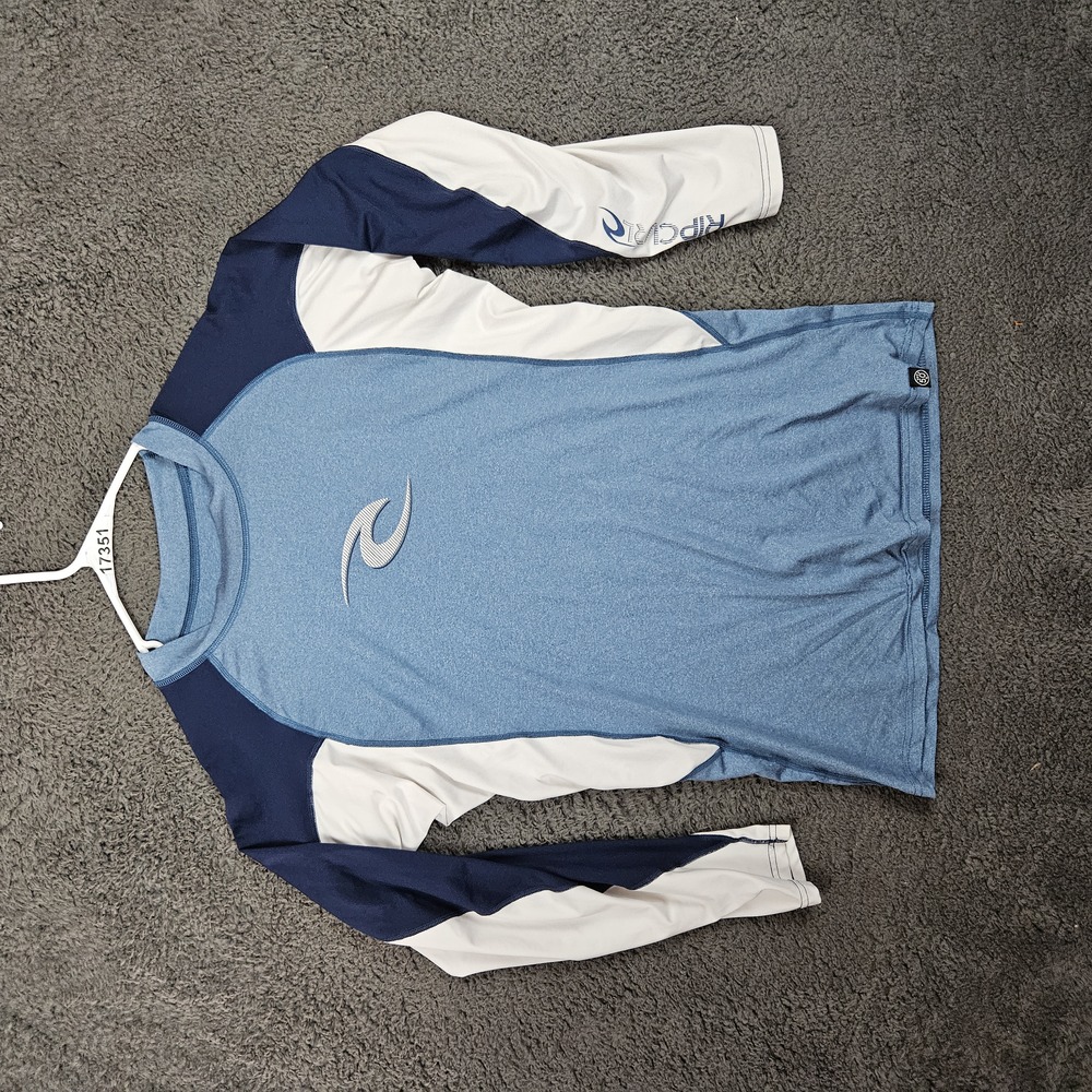 Rip Curl Rash Guard Kids XXL Blue Long Sleeve‎ Crew Neck Surf UV-Protective